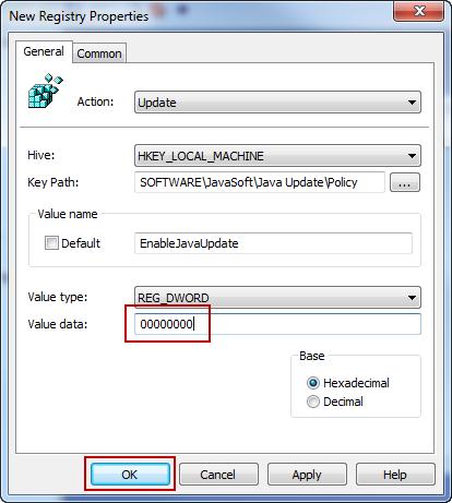 обновление java отключено