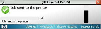 Всплывающее уведомление при печати на принтер HP в Windows Всплывающее уведомление при печати на принтер HP в Windows