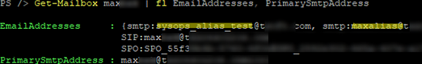 Get-Mailbox - вывести список email адресов, назначенный почтовому ящику