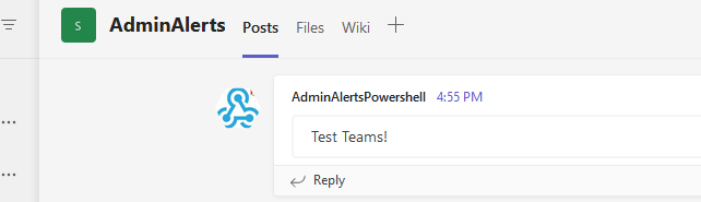 powershell отправить сообщение в канал teams