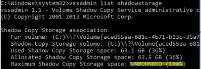 vss shadowstorage лимит не задан unbounded