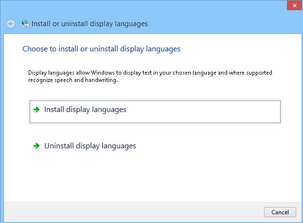 lpksetup- установка/удаление языкового пакета в Windows 8 / Server 2012