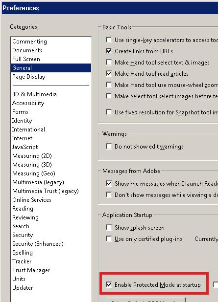 Protected Mode at startup в adobe reader X Protected Mode at startup в adobe reader X