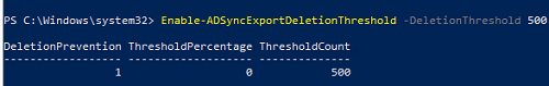 Enable-ADSyncExportDeletionThreshold 