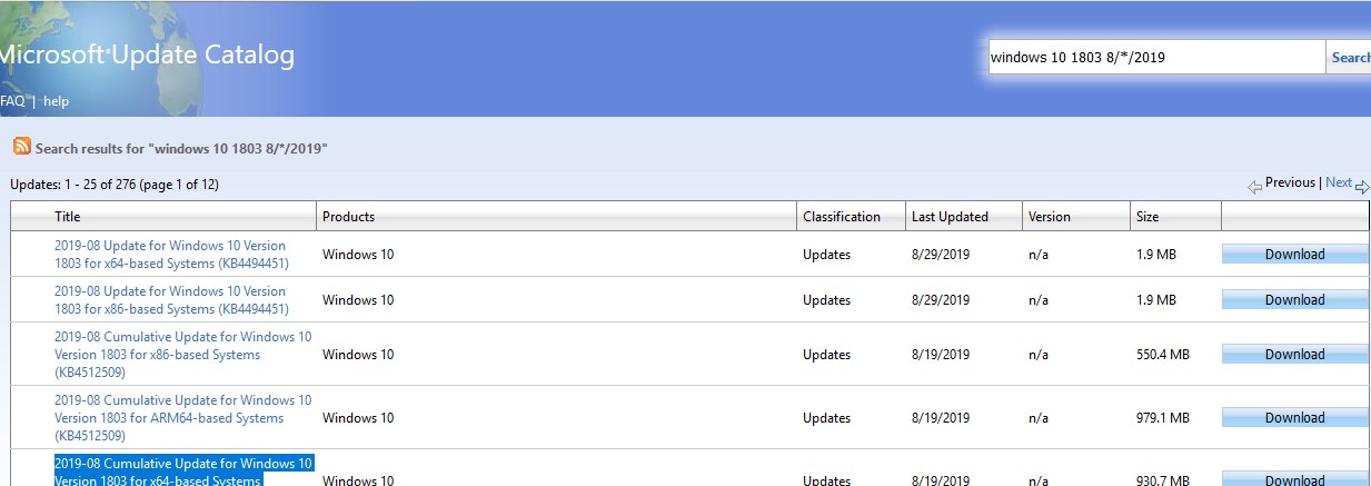 скачать последние обновления windows из microsoft update catalog
