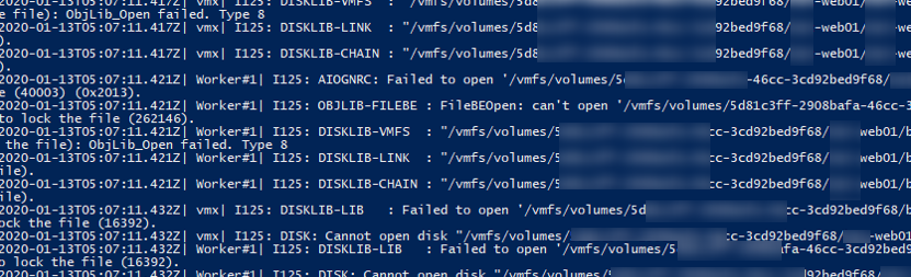 Failed to lock the file в vmware.log 