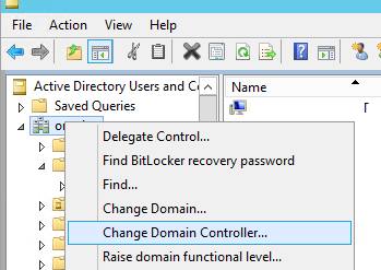 aduc Change Domain Controller 