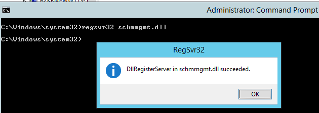 regsvr32 schmmgmt.dll