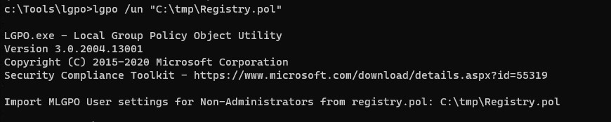 lgpo - применить настройки локальной политики для администраторов