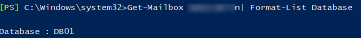 Get-Mailbox Database - определить базу в которой находится ящик пользователя 