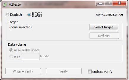 H2testw - немецкая утилита для тестирования флешек