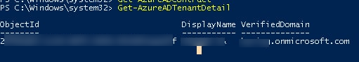 Get-AzureADTenantDetail вывести информцию о своем тенанте azure