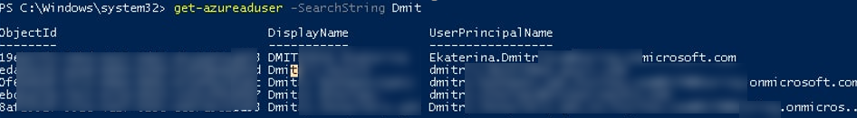 get-azureaduser 