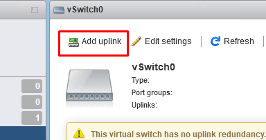 добавить uplink в vmware esxi