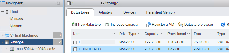 подключение внешнего usb диска к серверу esxi