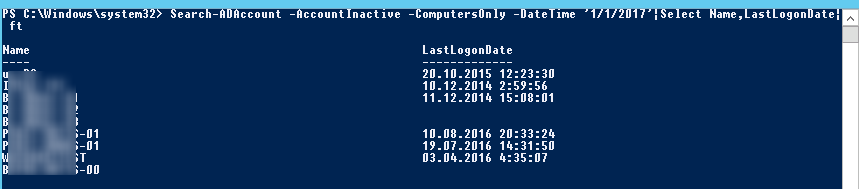 Список неактивных с начала года компьютеров в AD 