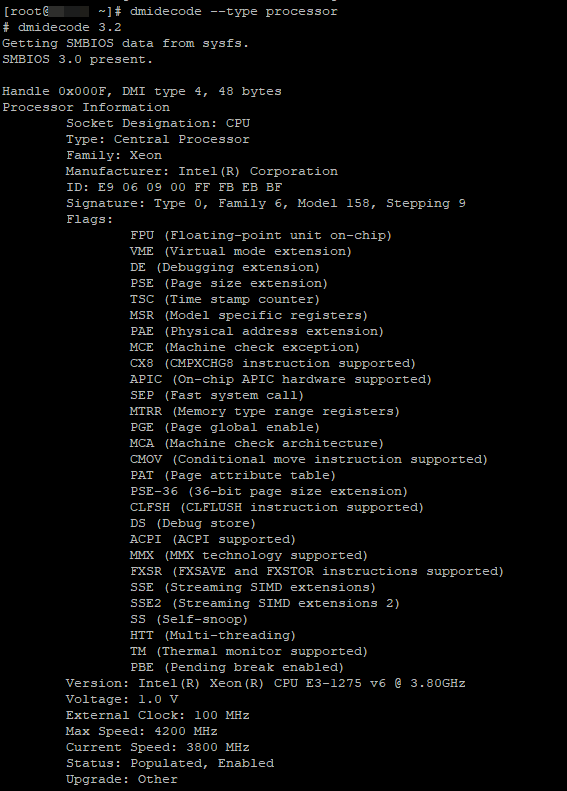 dmidecode --type processor