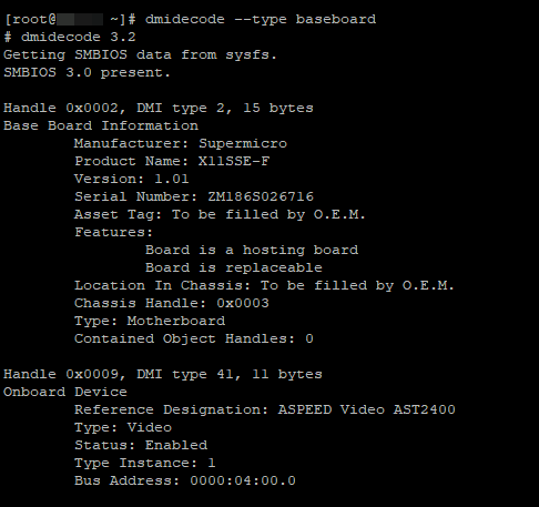 dmidecode --type baseboard 