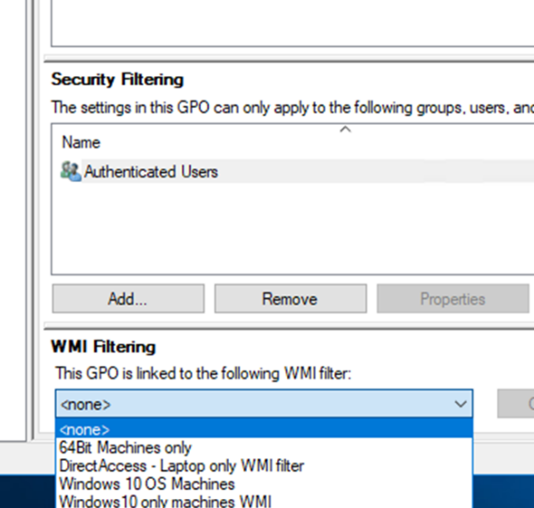 WMI фильтры GPO 