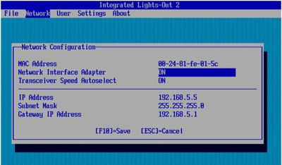 Пошаговая настройка HP Integrated Lights Out (ILO) 6 description: ilostaticip.jpg