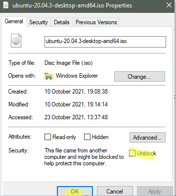 При подключении ISO файла возникла проблема 6 разблокировать ISO файл, скачанный из интернет