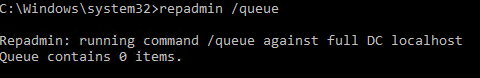 repadmin /queue - очередь репликации