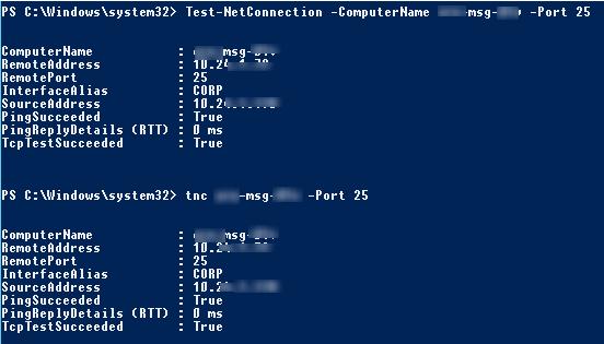 Test-NetConnection - прверка ответа от TCP порта 