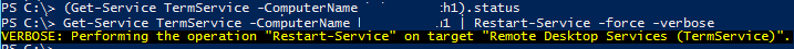 перезапуск службы TermService (Remote Desktop Services )