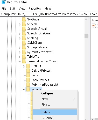 Просмотр и очистка истории RDP подключений в Windows 5 удалить историю rdp подключений