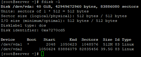 fdisk получить размеры дисков и разделов