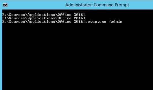 Административный режим установки office 2016