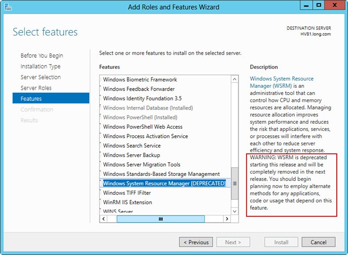 windows server 2012 WSRM