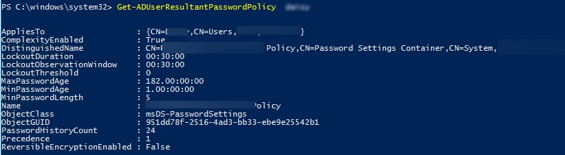 Get-ADUserResultantPasswordPolicy как узнать результирующую политику паролей, которая применилась к пользователю