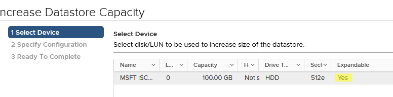 vmfs Expandable