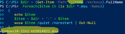 powershell скрипт для массовой устнавнокеи msu обновлений из папки