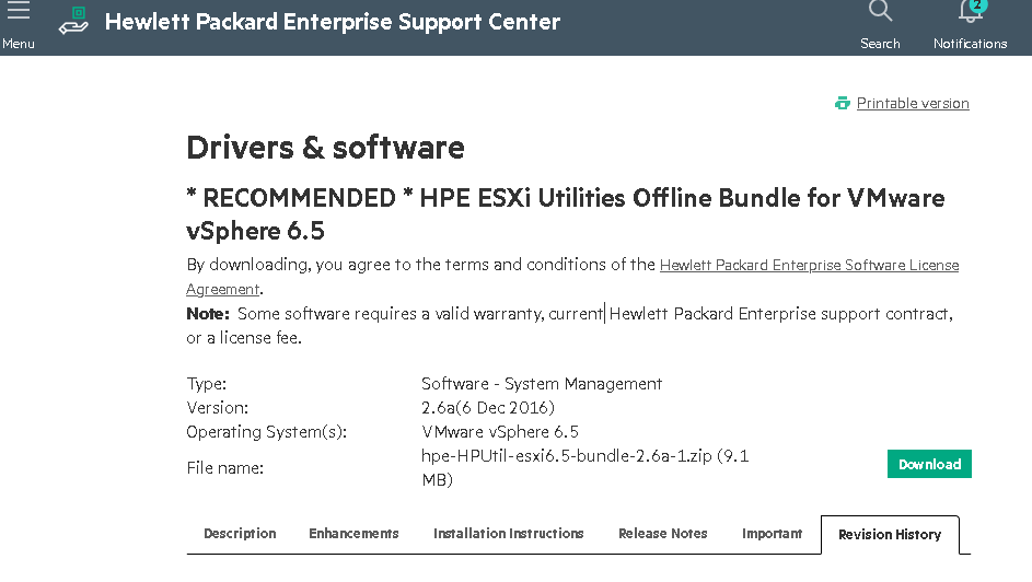 HPE ESXi Utilities Offline Bundle для ESXi