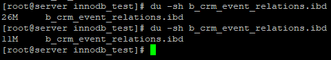 сжатие таблиц mysql ALTER TABLE ROW_FORMAT=COMPRESSED