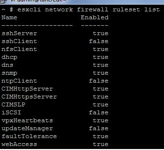 Правила esxi 5 firewall