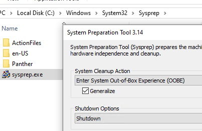 sysprep - подготовка образа