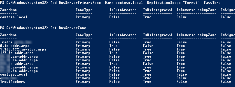 Add-DnsServerPrimaryZone 