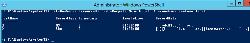 Get-DnsServerResourceRecord список записей в dns зоне