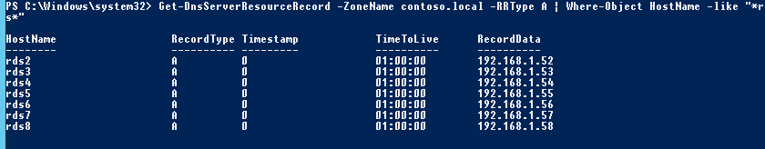 Get-DnsServerResourceRecord Where-Object 