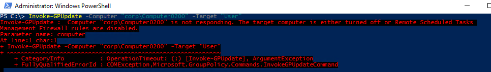 Invoke-GPUpdate - командлет powershell для обновления gpo