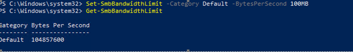 Set-SmbBandwidthLimit ограничение скорости для файлового трафика