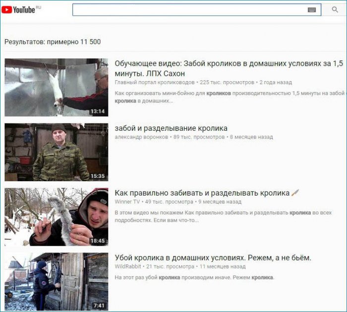 Убийство животных на YouTube