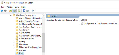 Групповая политика: Configure the Chat icon on the taskbar скрыть Teams