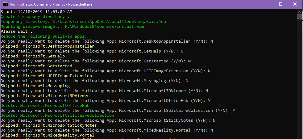 removeapps.ps1 pathtowim - скрипт удаления втсроенных приложений из образа windows 10