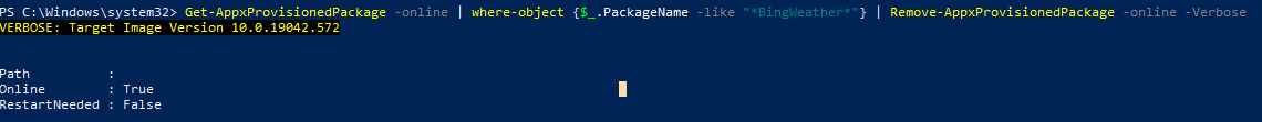 удаление uwp приложения из образа windows 10 Remove-AppxProvisionedPackage -online 