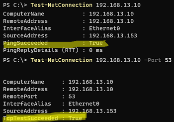 проверить доступность DNS контроллера домена