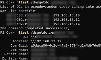 nltest выполнить обнаружение контроллов домена